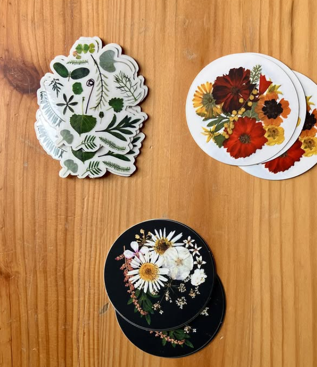 Stickers Récolte avec fleurs et plantes